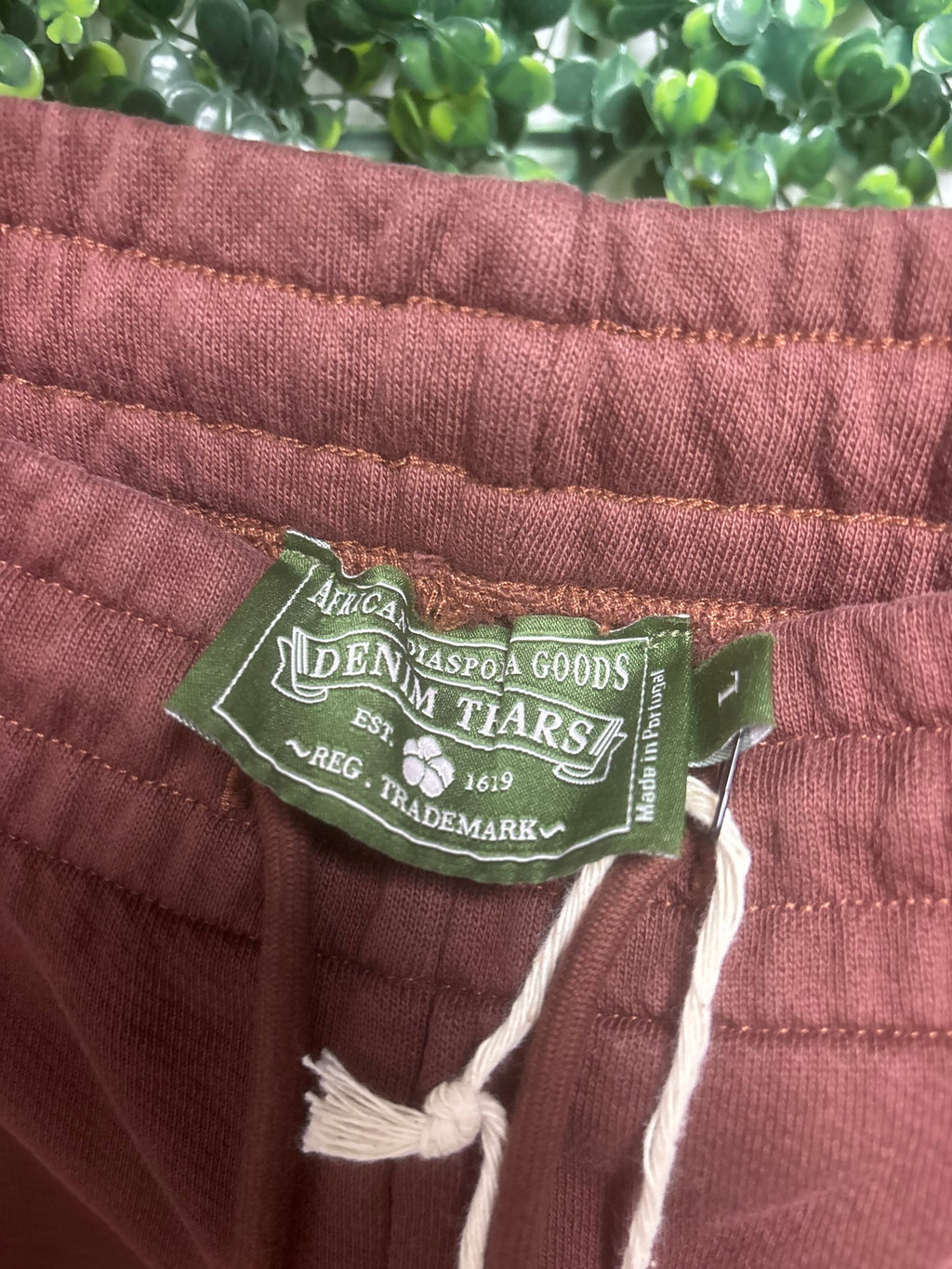 Brown denim tears sweatpants