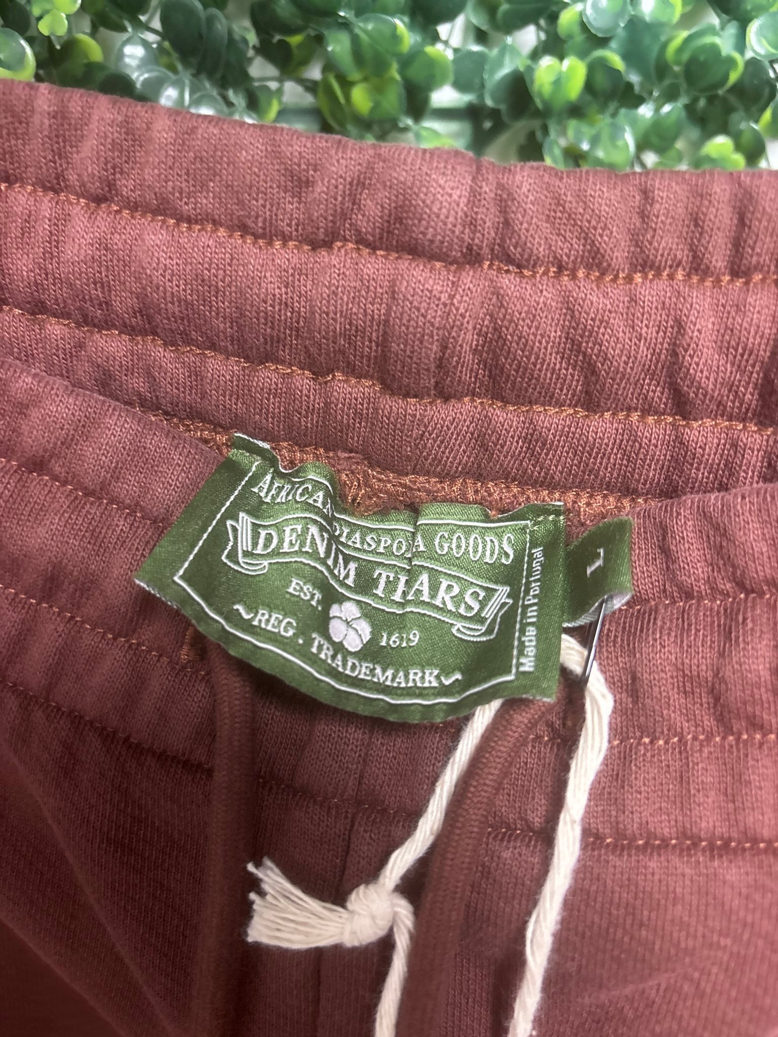 Brown denim tears sweatpants