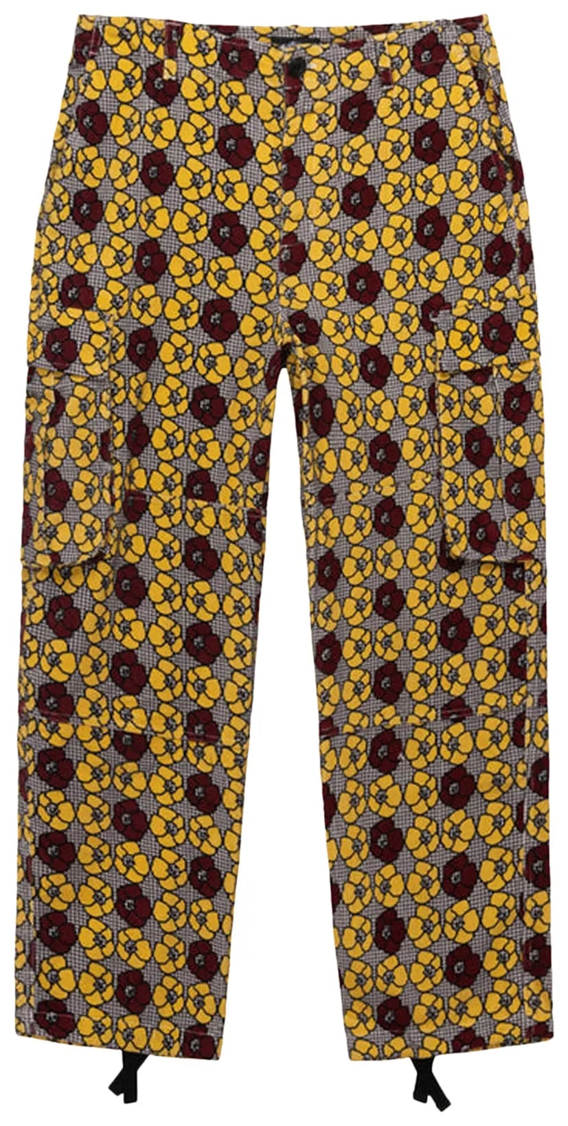 Stussy x Denim Tears Cord Cargo Pant Houndstooth Floral Print