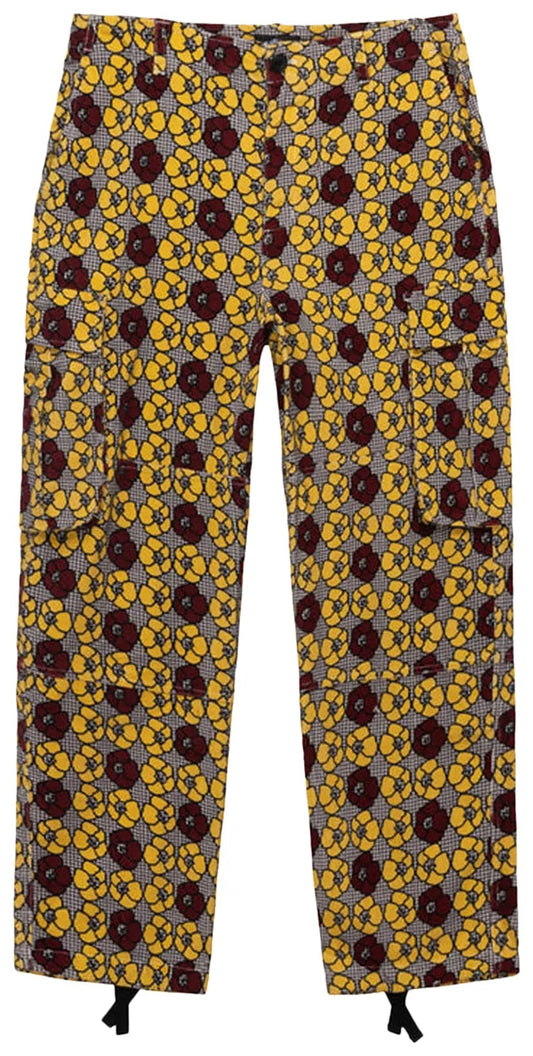 Stussy x Denim Tears Cord Cargo Pant Houndstooth Floral Print