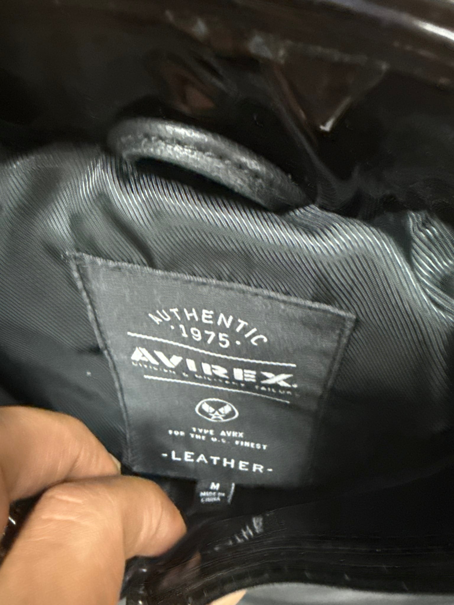 Avirex Cropped Women’s Patent Leather Jacket Icon Limited Jet Black
