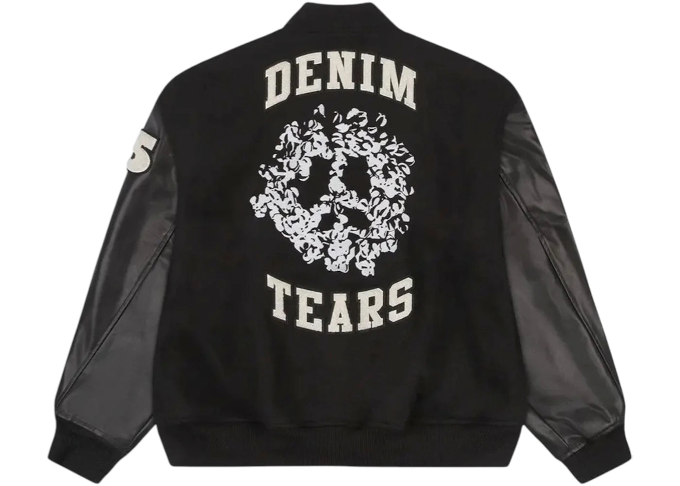 Denim Tears Peace Wreath Varsity Jacket Black