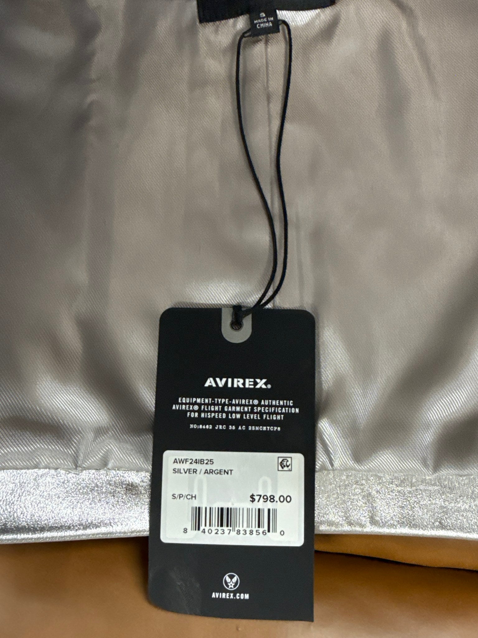 Avirex Women’s Leather Pencil Skirt Silver/Argent
