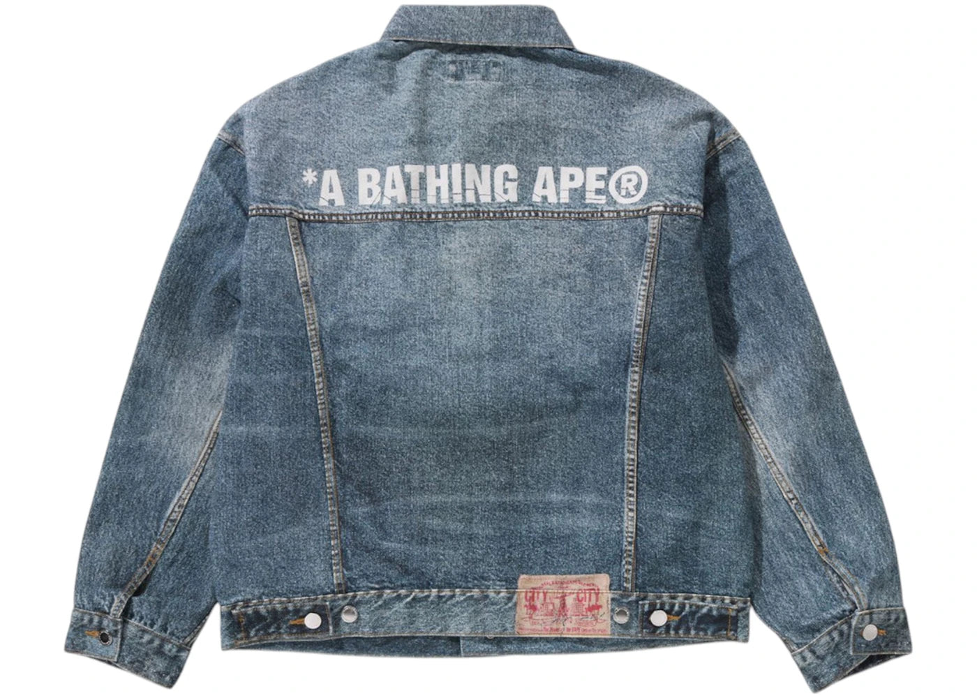 BAPE Fake Print Denim Jacket Light Indigo