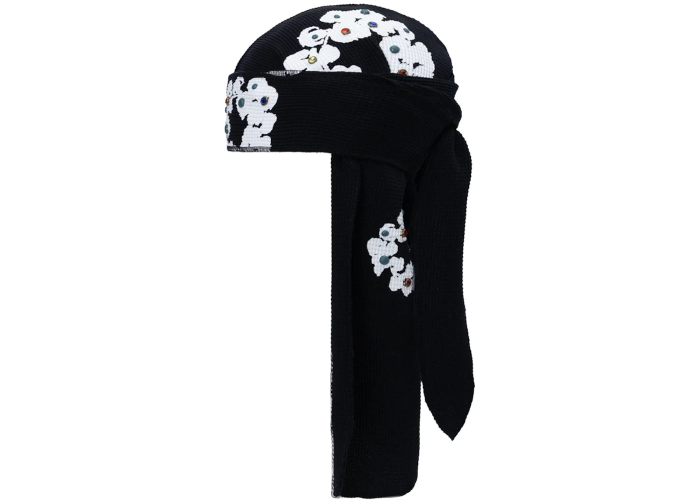 Denim Tears Rhinestone Cotton Wreath Durag Black