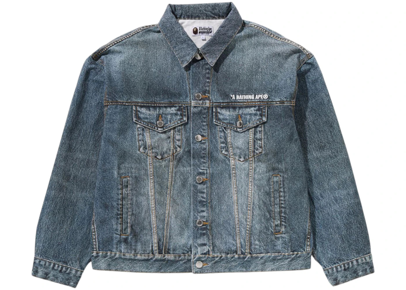 BAPE Fake Print Denim Jacket Light Indigo