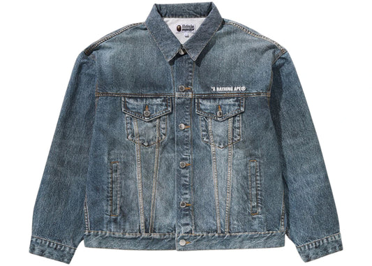 BAPE Fake Print Denim Jacket Light Indigo