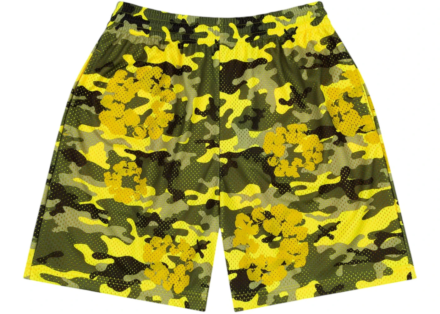 Denim Tears Camo Cotton Wreath Mesh Shorts Yellow