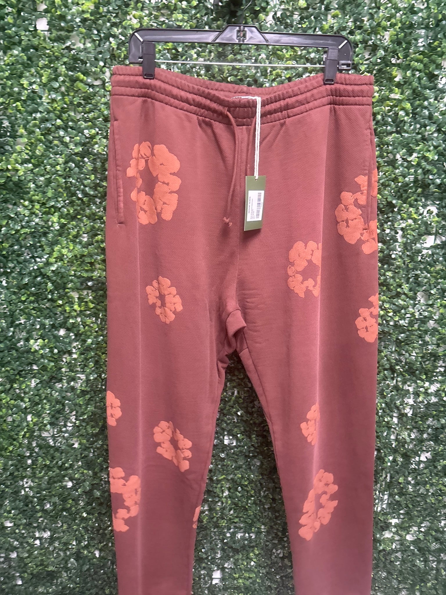 Brown denim tears sweatpants